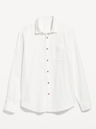 Regular-Fit Everyday Non-Stretch Linen-Blend Shirt for Men | Old Navy (US)