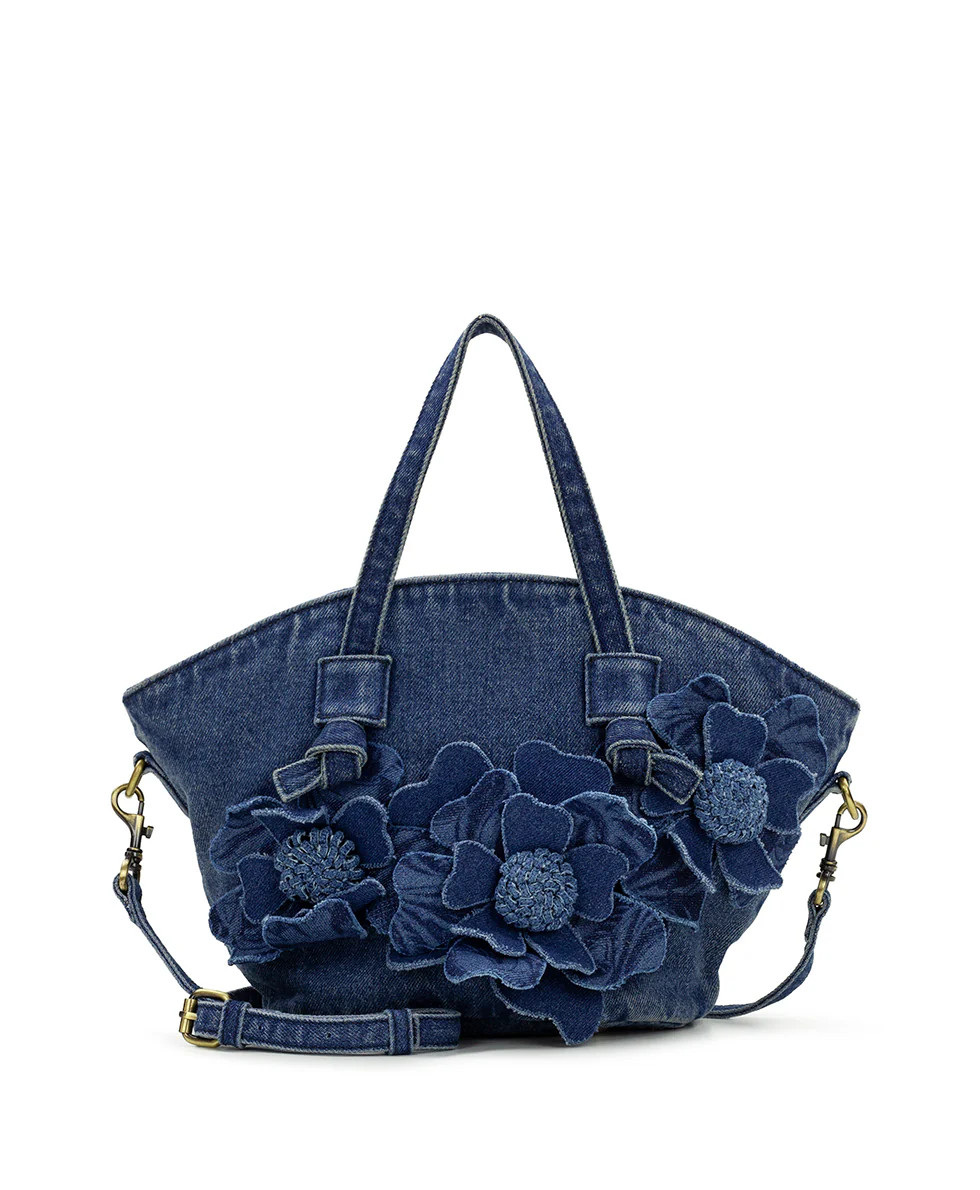 Corallina Tote Crossbody - Floral Applique Denim | Patricia Nash Designs