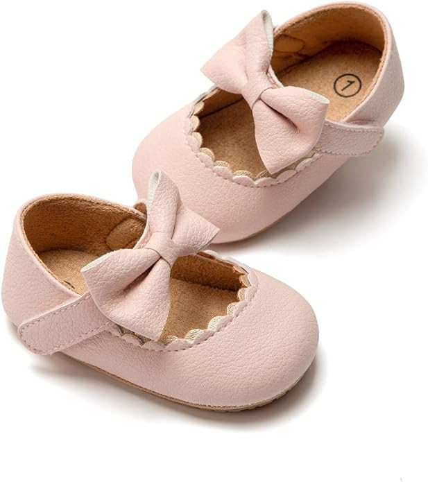 Miamooi Infant Baby Girls Wedding Dress Shoes Bow Ballet Princess Mary Jane Flats Toddler First W... | Amazon (US)
