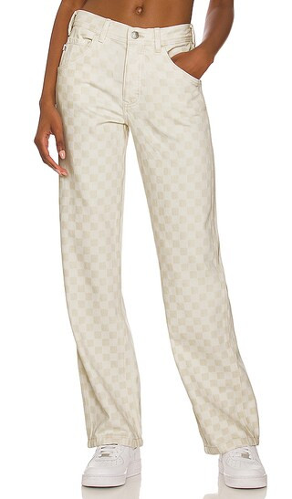 Tyler Low Rise Carpenter in Ecru Check | Revolve Clothing (Global)