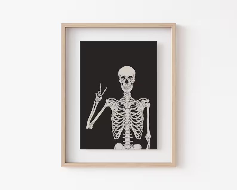 halloween decor | skeleton print | set of 6 prints | halloween printable wall art | halloween pri... | Etsy (US)