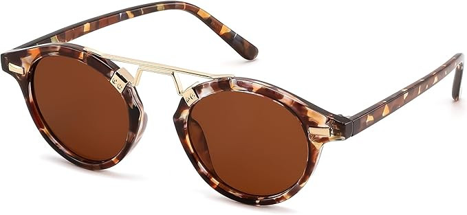 FEISEDY Retro Round Metal Brow Sunglasses for Women for Small Face B0427 | Amazon (US)