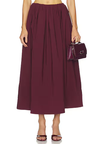 Camila Coelho Carina Midi Skirt in Oxblood from Revolve.com | Revolve Clothing (Global)
