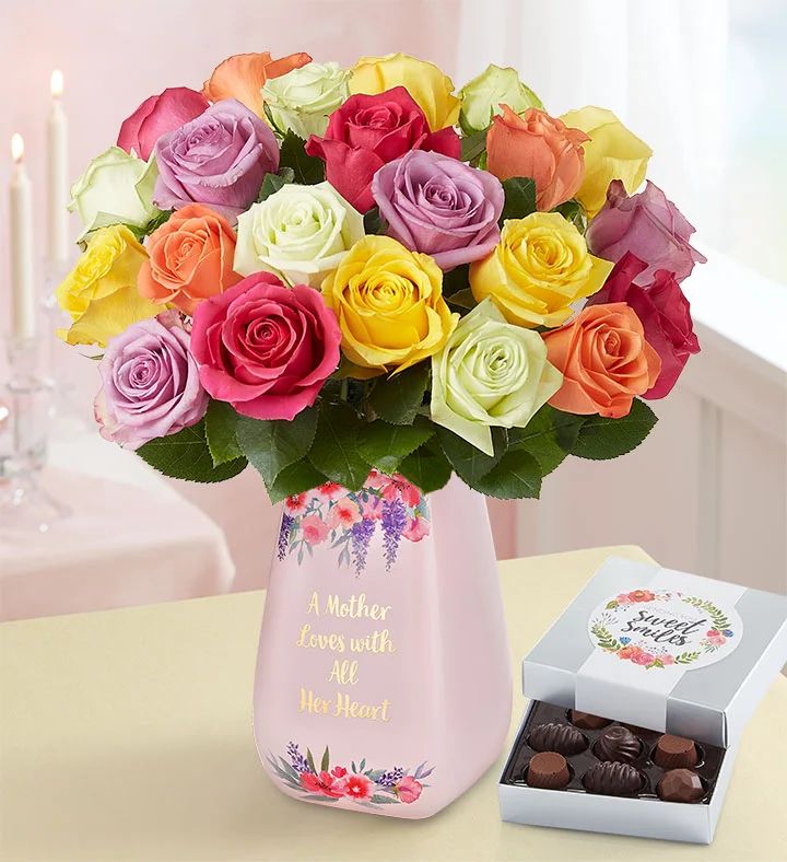 Two Dozen Assorted Roses for Mother's Day | 1800flowers.com