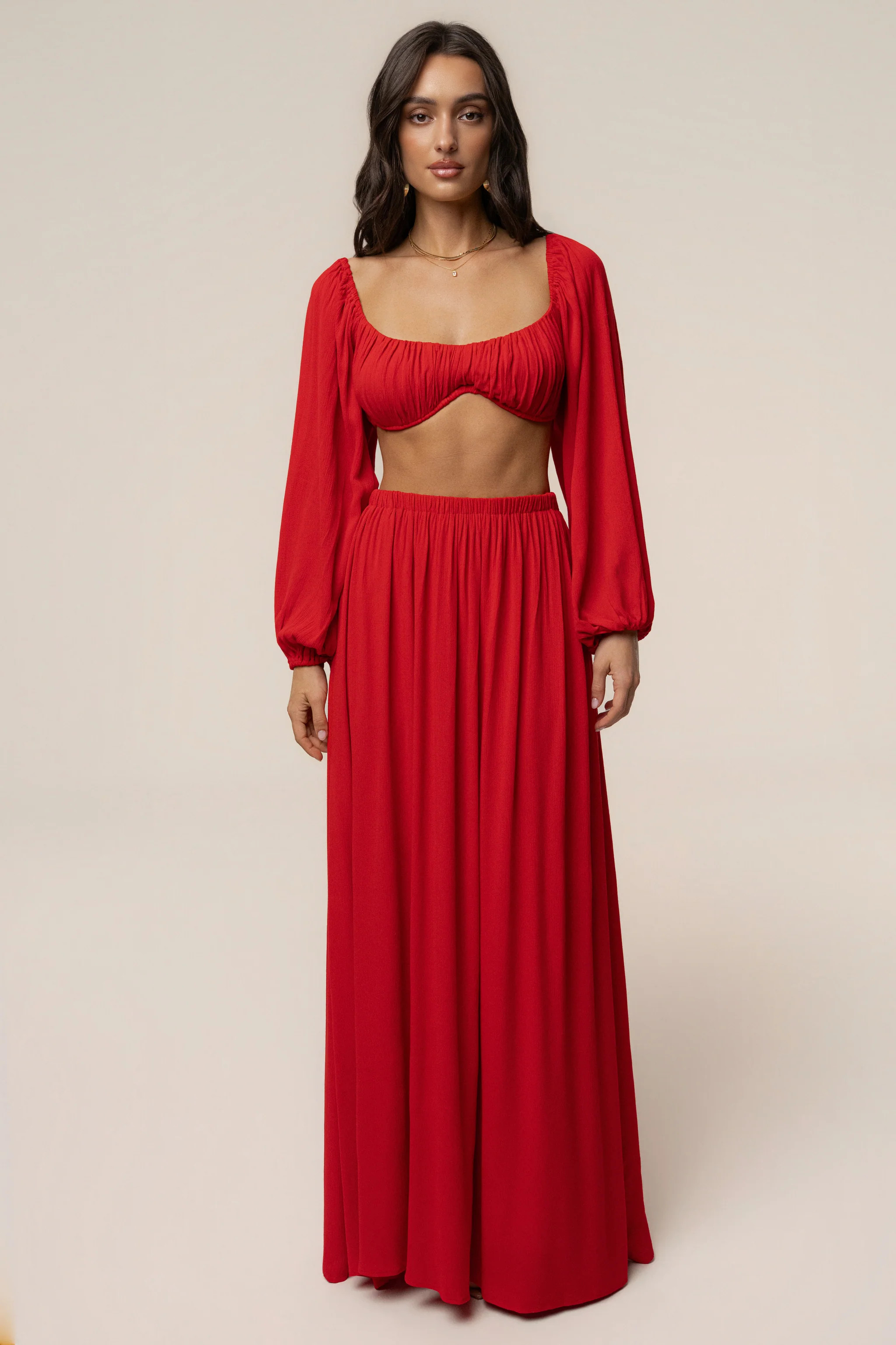 Red Warm Nights Skirt Set | JLUXLABEL US