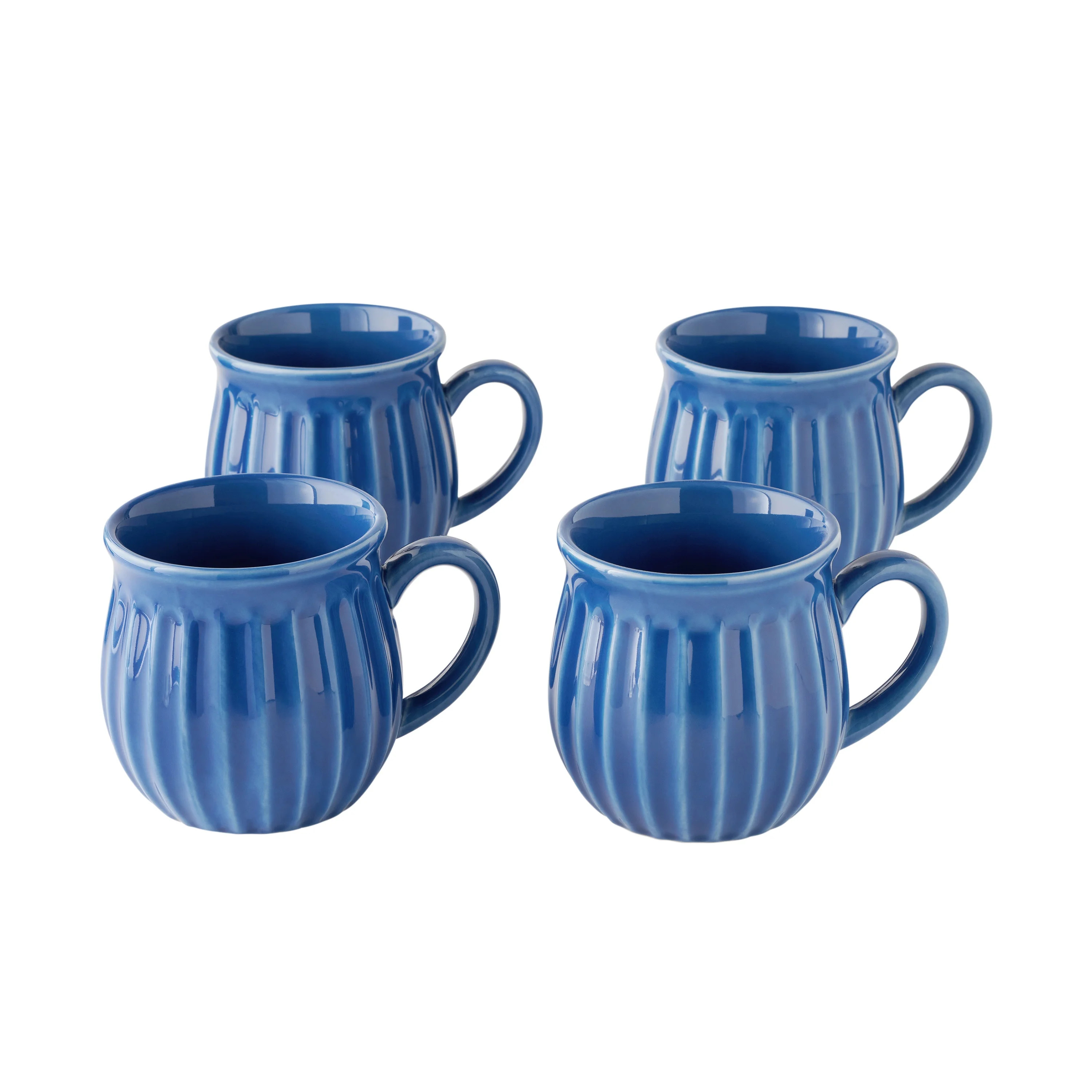 The Pioneer Woman Colette 12-Ounce Stoneware Mugs, Blue, Set of 4 | Walmart (US)