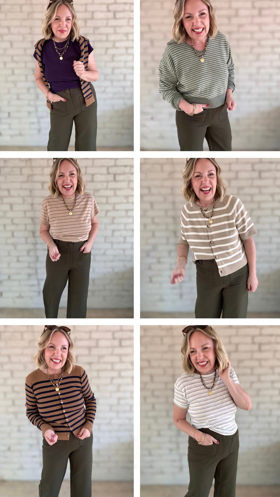 Medium tops, size 8 in pants (a bit snug but super stretchy)

#LTKOver40 #LTKMidsize #LTKSeasonal