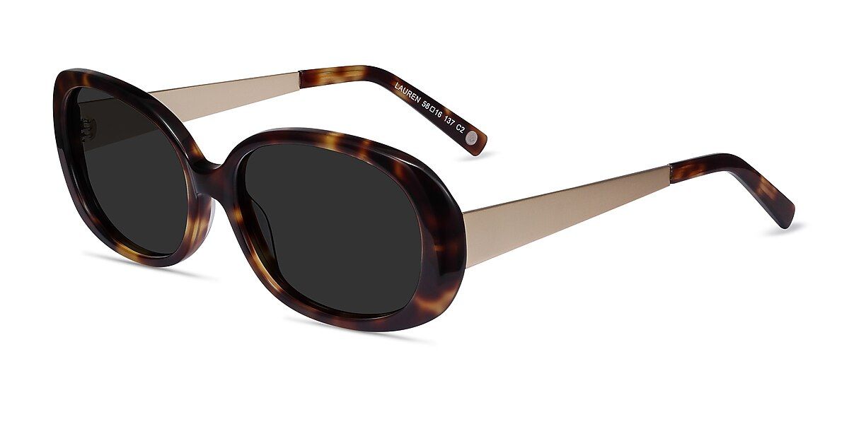 Lauren - Oval Tortoise Frame Sunglasses For Women | Eyebuydirect | EyeBuyDirect.com