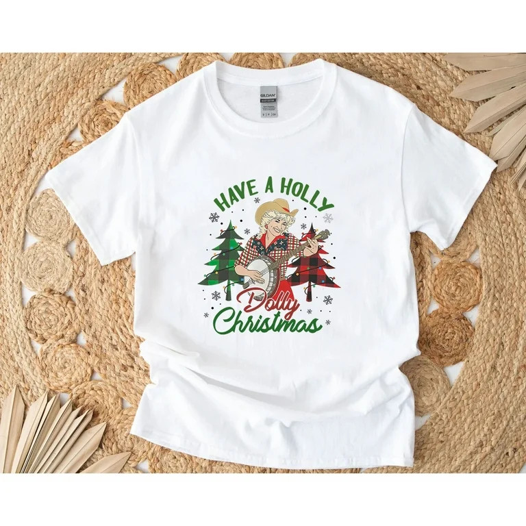 Holly Dolly Christmas Dolly Parton Shirt Shirt, Tee White New | Walmart (US)