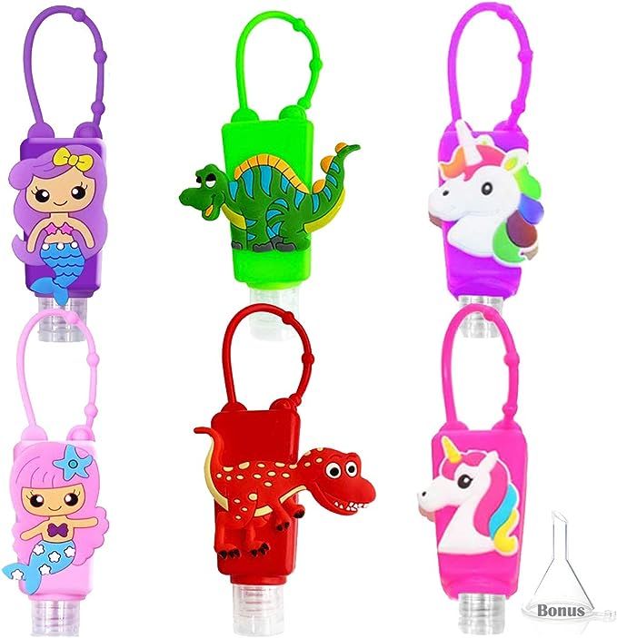 6PCS Kids Empty Hand Sanitizer Holder Keychain Carrier Travel Bottles, Leakproof Squeeze Containe... | Amazon (US)