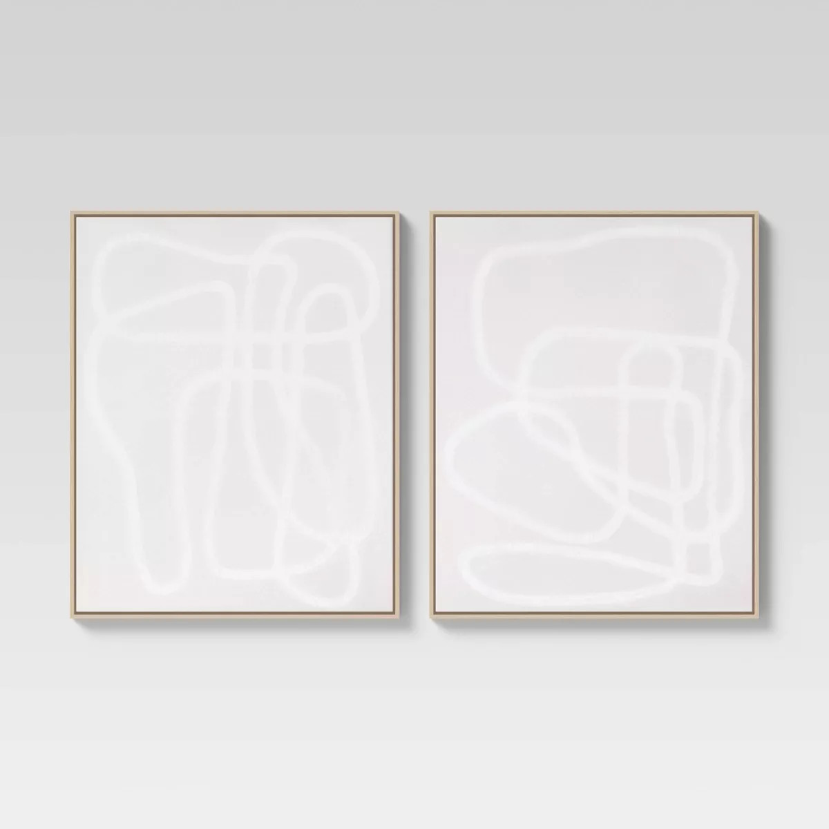 (Set of 2) 24" x 30" Line Drawing Wall Canvases Gray/White - Threshold™ | Target