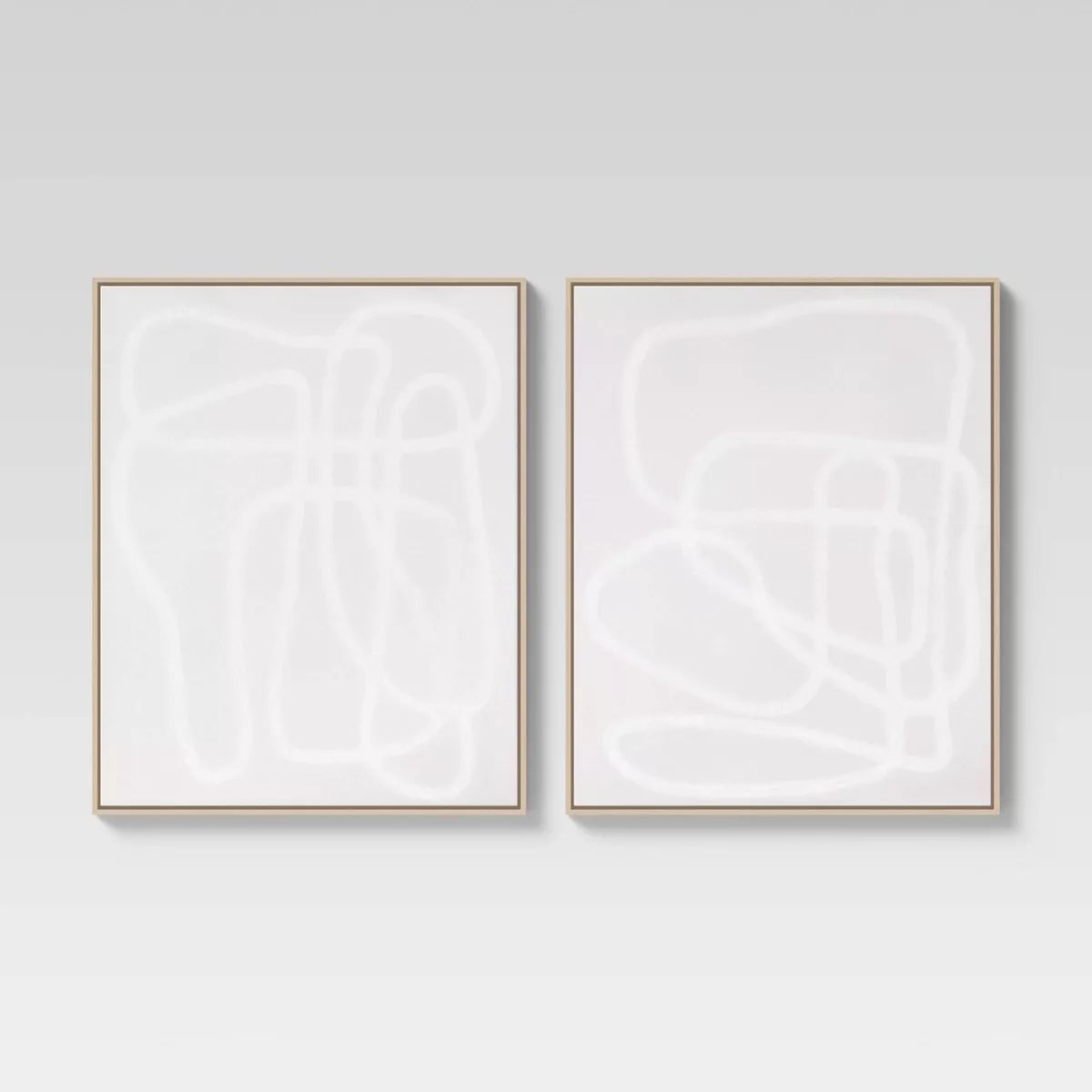 (Set of 2) 24" x 30" Line Drawing Wall Canvases Gray/White - Threshold™ | Target