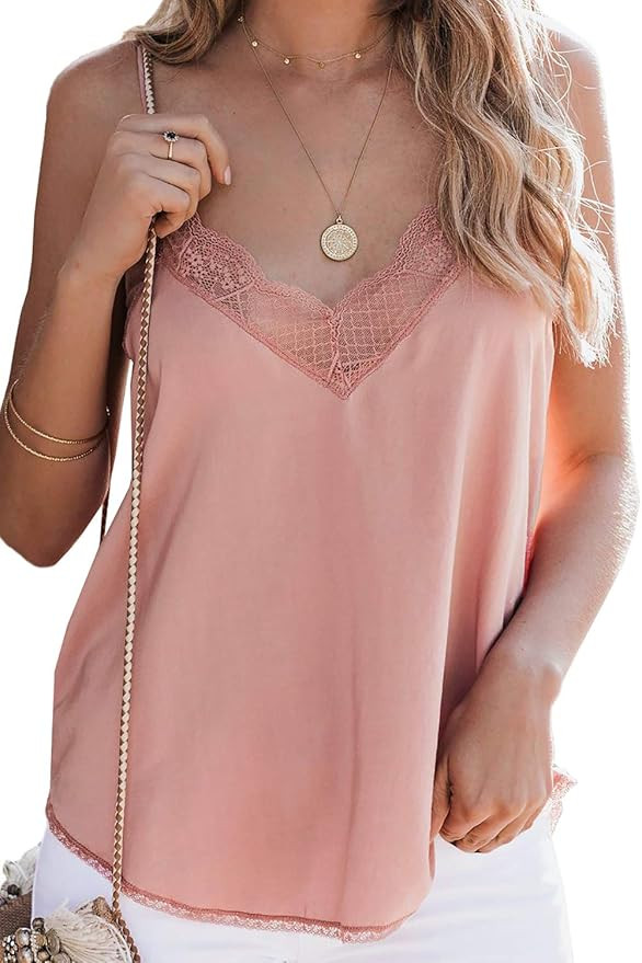 lime flare Women Sexy Fashion Cami Tank Tops Dressy Satin Camisoles | Amazon (US)