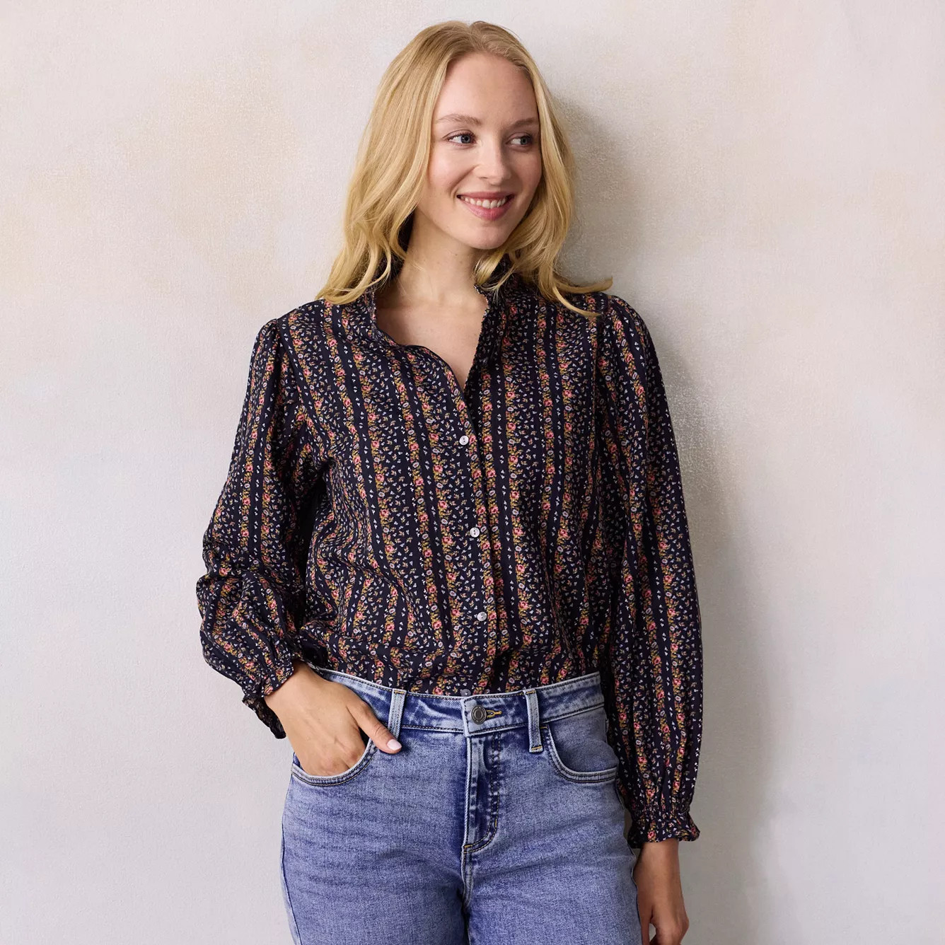 Women's LC Lauren Conrad Long Sleeve Mockneck Blouse | Kohl's