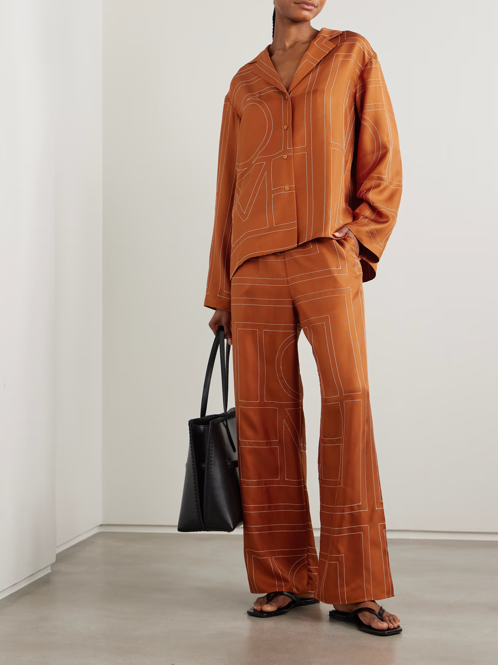 Embroidered silk-twill shirt | NET-A-PORTER (US)