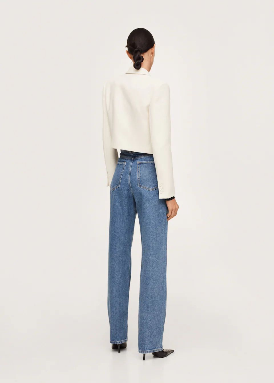 Straight-fit strass jeans | MANGO (US)