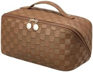 EACHY Travel Makeup Bag,Large Capacity Cosmetic Bags for Women,Waterproof Portable Pouch Open Fla... | Amazon (US)