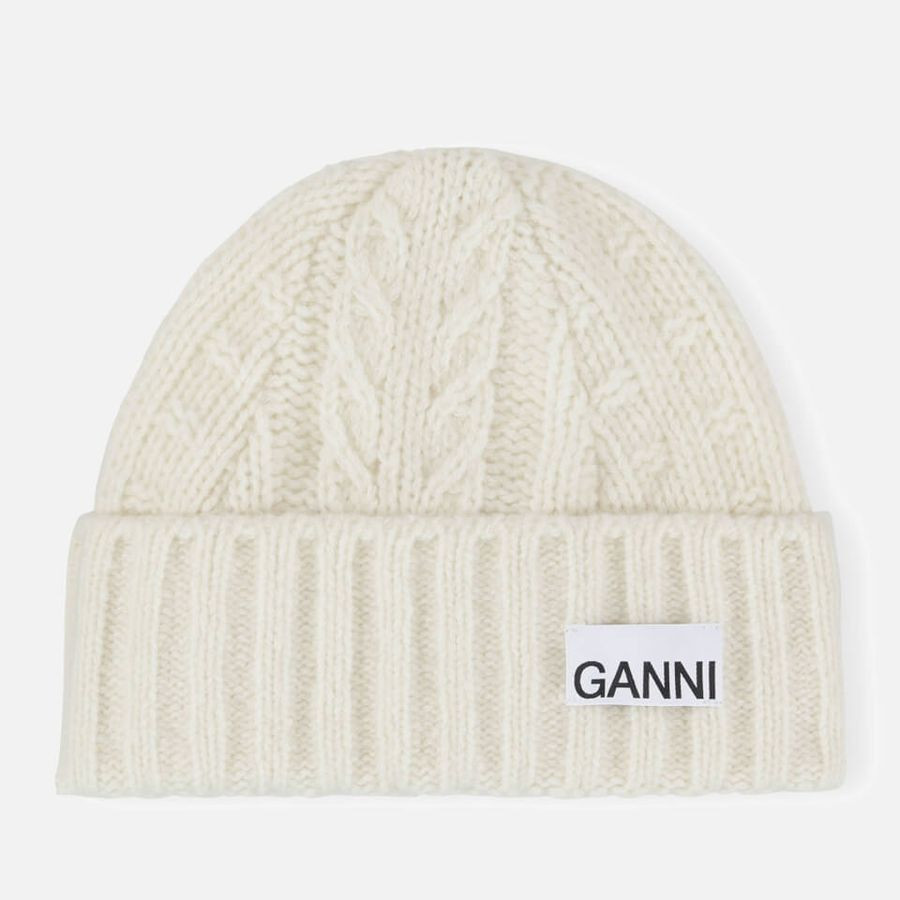 Ganni Cable-Knit Beanie Hat | Coggles (Global)