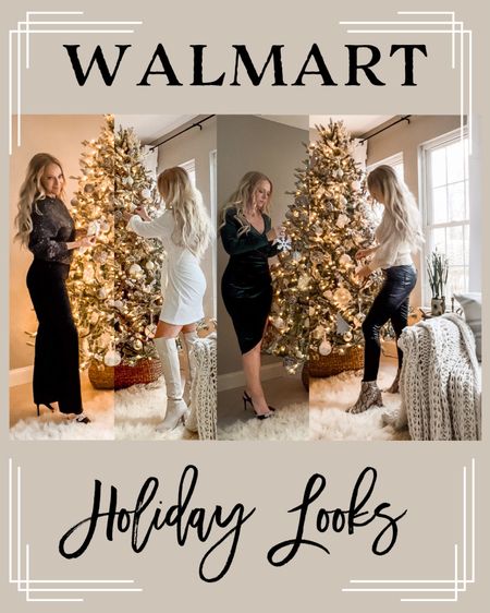 Walmart has so many cute & affordable holiday outfit options perfect for your upcoming parties! @walmartfashion #walmartfashion I’ve created an entire collection of my favorite pieces on my @shop.LTK and also on Instagram! #liketkit 

#LTKHoliday #LTKstyletip #LTKsalealert