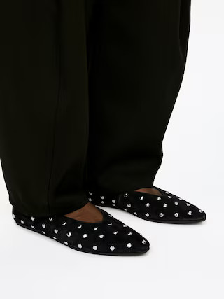 Studded Suede Ballet Flats – Black – Women – ARKET GB | Arket UK