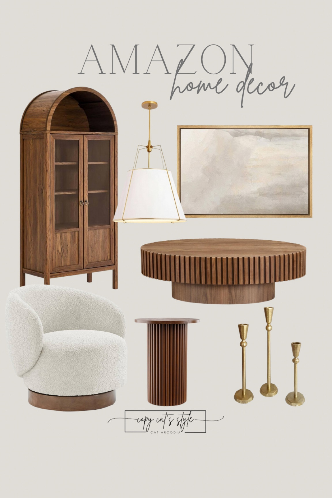 Amazon Home Decor, Amazon home finds, affordable furniture, tall wood cabinet, wood round coffee table, swivel chair

#LTKHome #LTKStyleTip