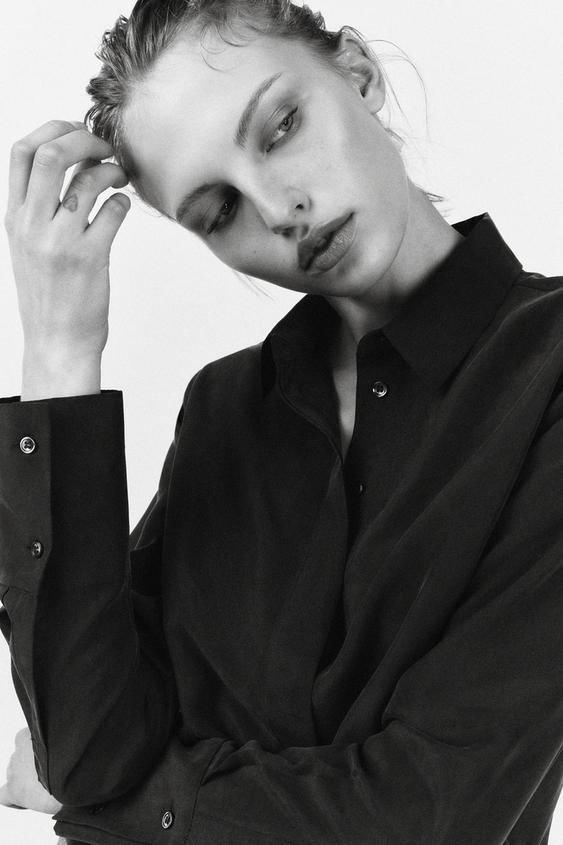 ZW COLLECTION 100% SILK SLIM FIT SHIRT | Zara US