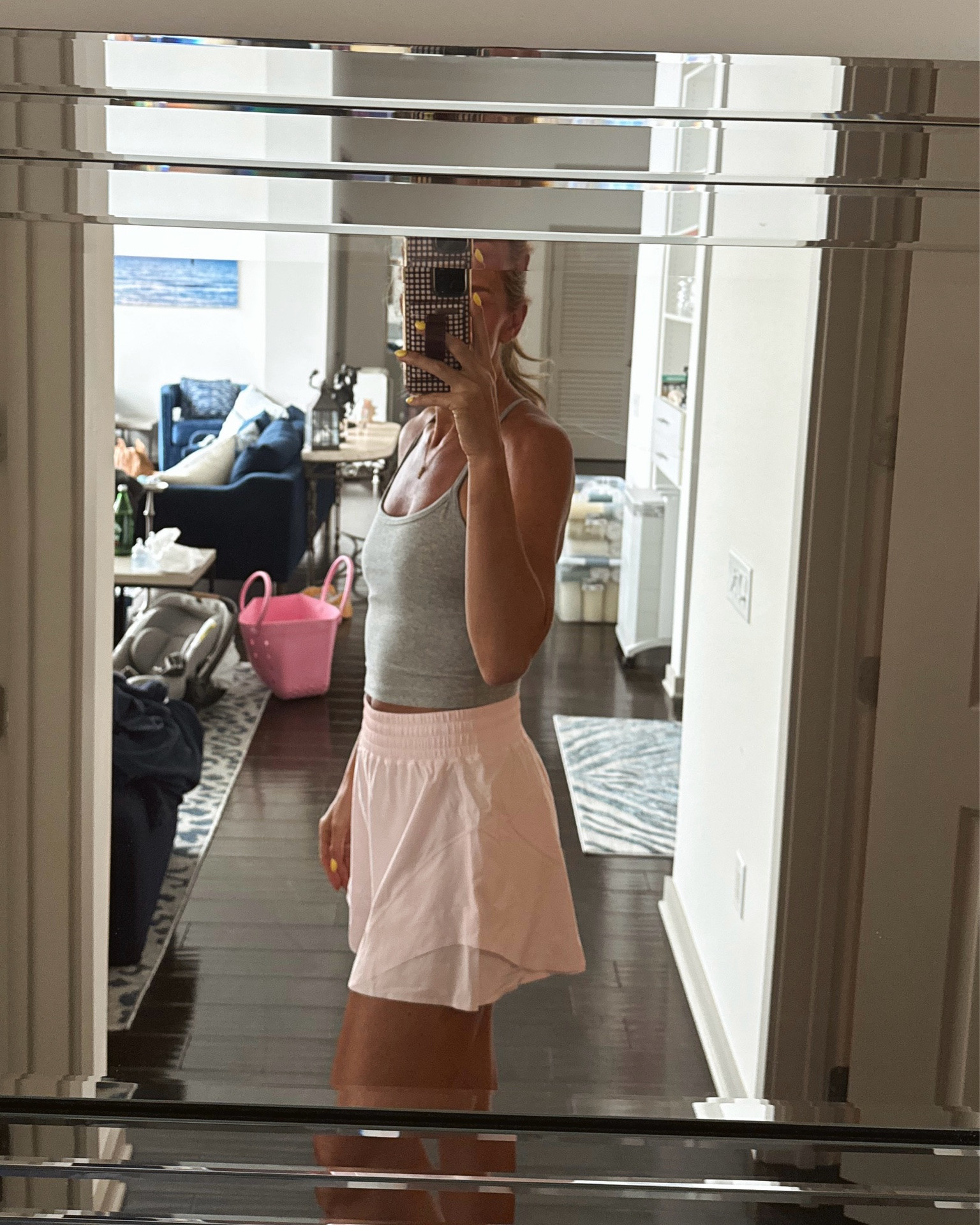Outfit while traveling today. Kept it simple and minimal because it was HOT.
Mediums (my true size) in both tops and shorts. 
Top is not padded but I don’t mind because I love my @nippies to wear under. Linked those as well


@lululemon @beyondyoga

#LTKmomlife #LTKActive #LTKfitnessgoals