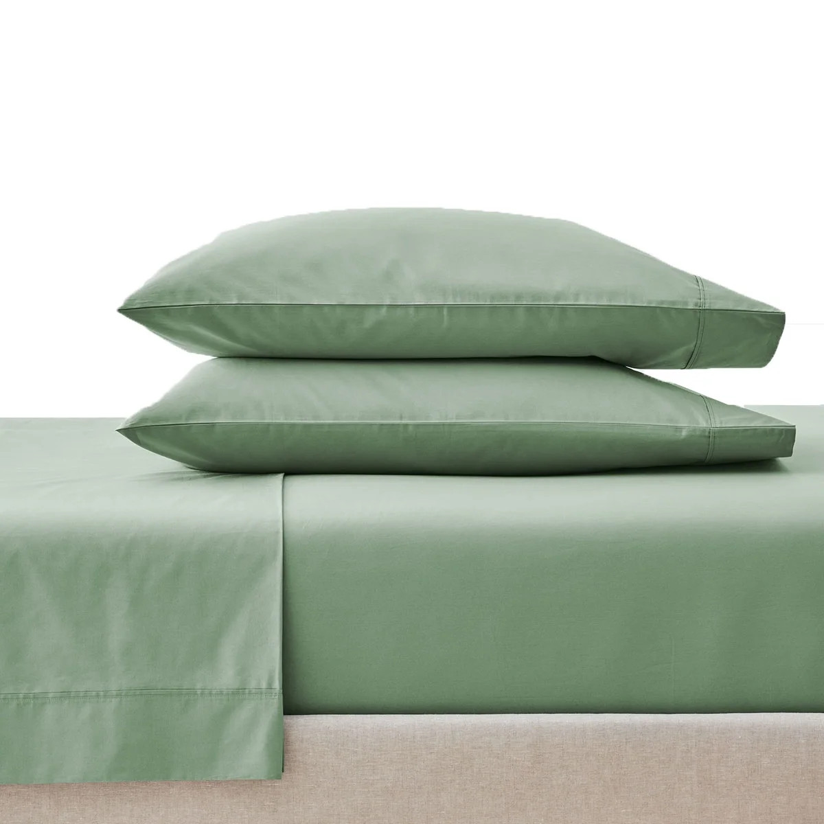 Better Homes & Gardens Cool & Crisp 4-Piece 300 Thread Count Green River Cotton Percale Sheet Set... | Walmart (US)