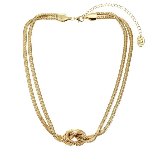 Time and Tru Goldtone Knotted Snake Chain Necklace, 16" +3" Extender (Women's) | Walmart (US)