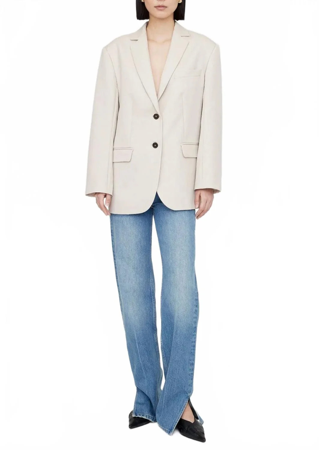 Quinn Oversized Blazer In Dove | Shop Simon