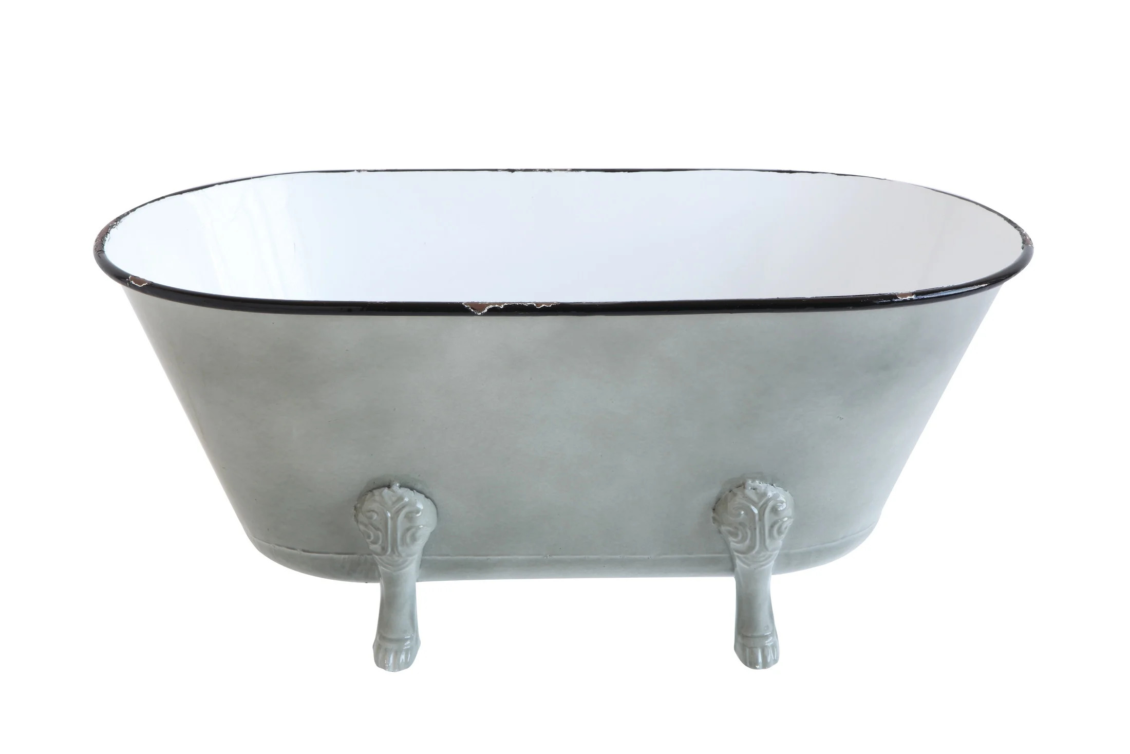 Woven Paths Grey Metal Bathtub Container with Feet | Walmart (US)