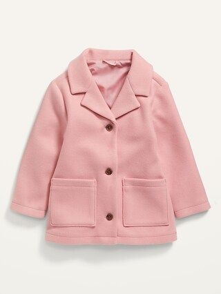 Soft-Brushed Button-Front Coat for Toddler Girls | Old Navy (US)