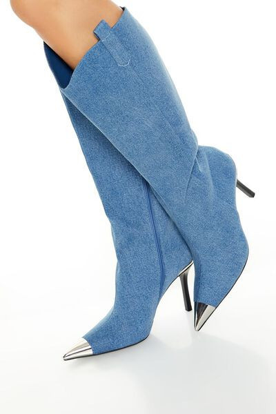 Denim Pointed Stiletto Boots | Forever 21