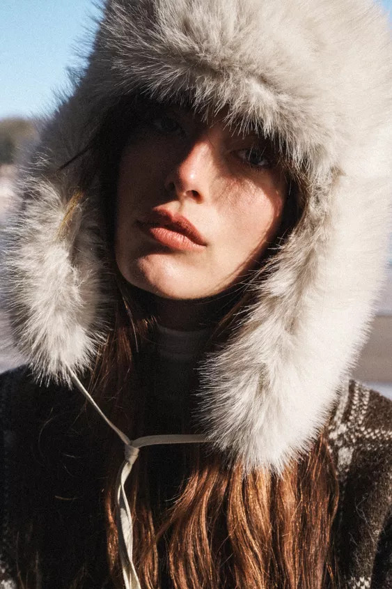 FAUX FUR AVIATOR HAT | Zara US
