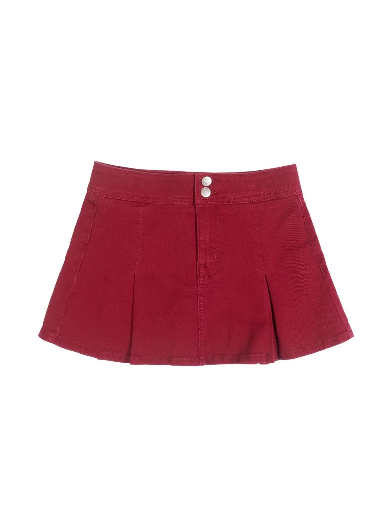 Wonder Nation Girls Mini Denim Pleated Skirt, Sizes 4-18 | Walmart (US)