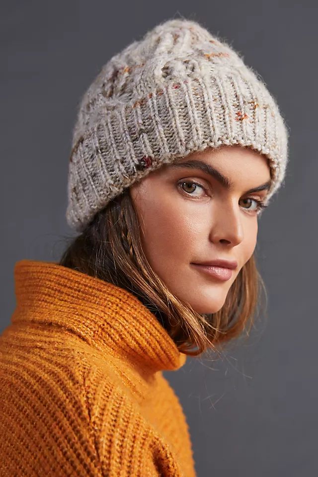 Marled Cable-Knit Beanie | Anthropologie (US)
