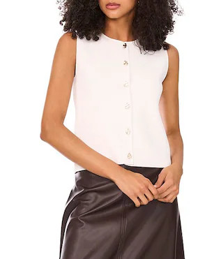 Round Neck Sleeveless Sweater Vest | Dillard's