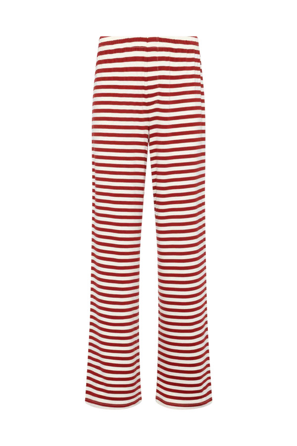 Boyfriend Stripe Pant | Scarlet White Stripe | nuuds