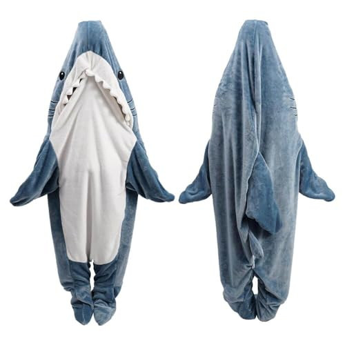 Shark Blanket Hoodie Kid, Wearable Shark Blanket, Shark Sleeping Bag, Soft Cozy Warm Flannel Hoodie, Sharks Blankets Onesie Kids(XS) | Amazon (US)