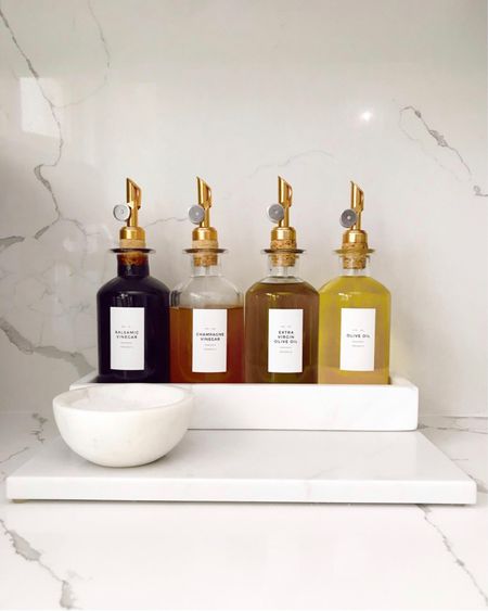 Countertop Olive Oil Display , I bought 8 bottles for all the oils I use and swap them as needed! Four fit perfectly on this marble tray. 

#LTKCyberweek 

#LTKSeasonal #LTKHoliday