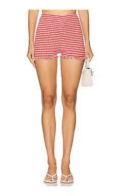 L'Academie Gwen Short in Red & White from Revolve.com | Revolve Clothing (Global)