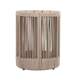 maocao hoom Outdoor Rattan rope & Acacia Wood Side Table-Patio Balcony Furniture, Weather Resista... | The Home Depot