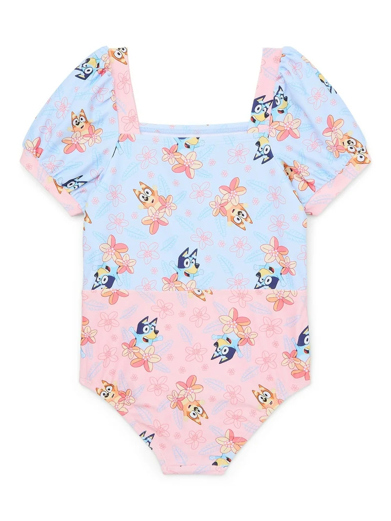 Character Toddler Girl Puff- Sleeve One- Piece Swimsuit, Sizes 12M-5T | Walmart (US)
