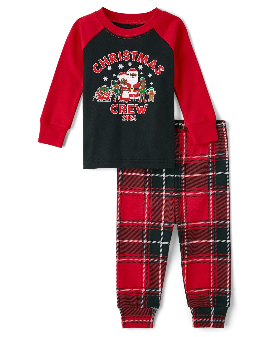 Unisex Baby And Toddler Matching Family Christmas Crew 2024 Snug Fit Cotton Pajamas - ruby | The Children's Place