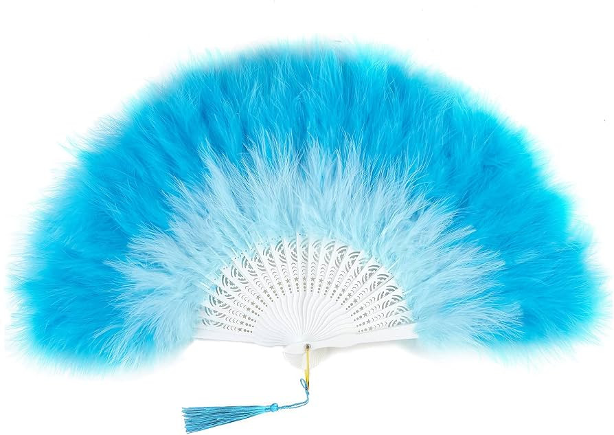 BABEYOND Marabou Feather Fan 20s Vintage Folding Fan Flapper Hand Fan for Costume Dancing Show Te... | Amazon (US)