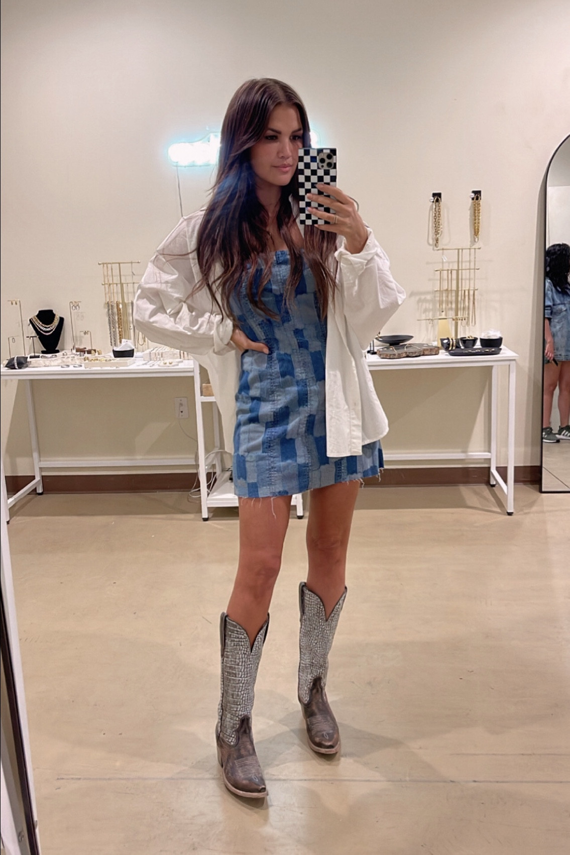 OOTD
-
Denim mini - Under $30! 
White Button down - Use code: KristinRose15
Freebird Woodland Boots

#LTKstyletip #LTKshoecrush