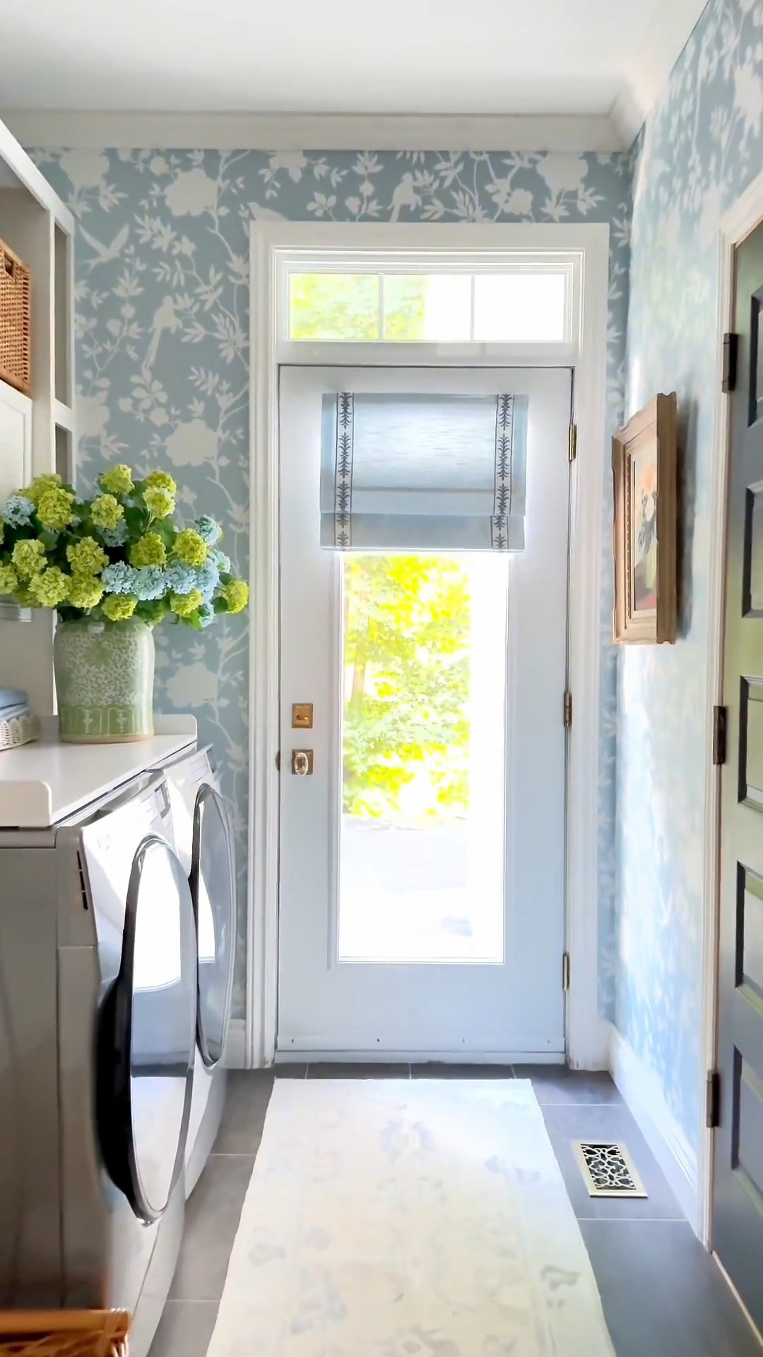 The best way to start the day! Our chic new motorized light blue roman shade from @twopagescurtains is the perfect touch in our laundry room! I love the monochromatic look it brings to our space and the elegant trim detailing is so gorgeous!💙

➡️Use my code CITRINELIVING  for 24% off sitewide!

Here are the details:

Fabric: Jawara
Color: Light Blue J401-23
Trim: R31
Outside mount
Liner: Privacy 
Size: 23x66”
Motorized

#LTKhome