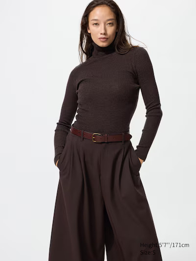 Merino Ribbed Sweater | Turtleneck | UNIQLO (US)