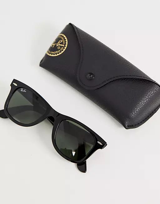 Ray-Ban original wayfarer classic sunglasses in black 0RB2140 | ASOS (Global)