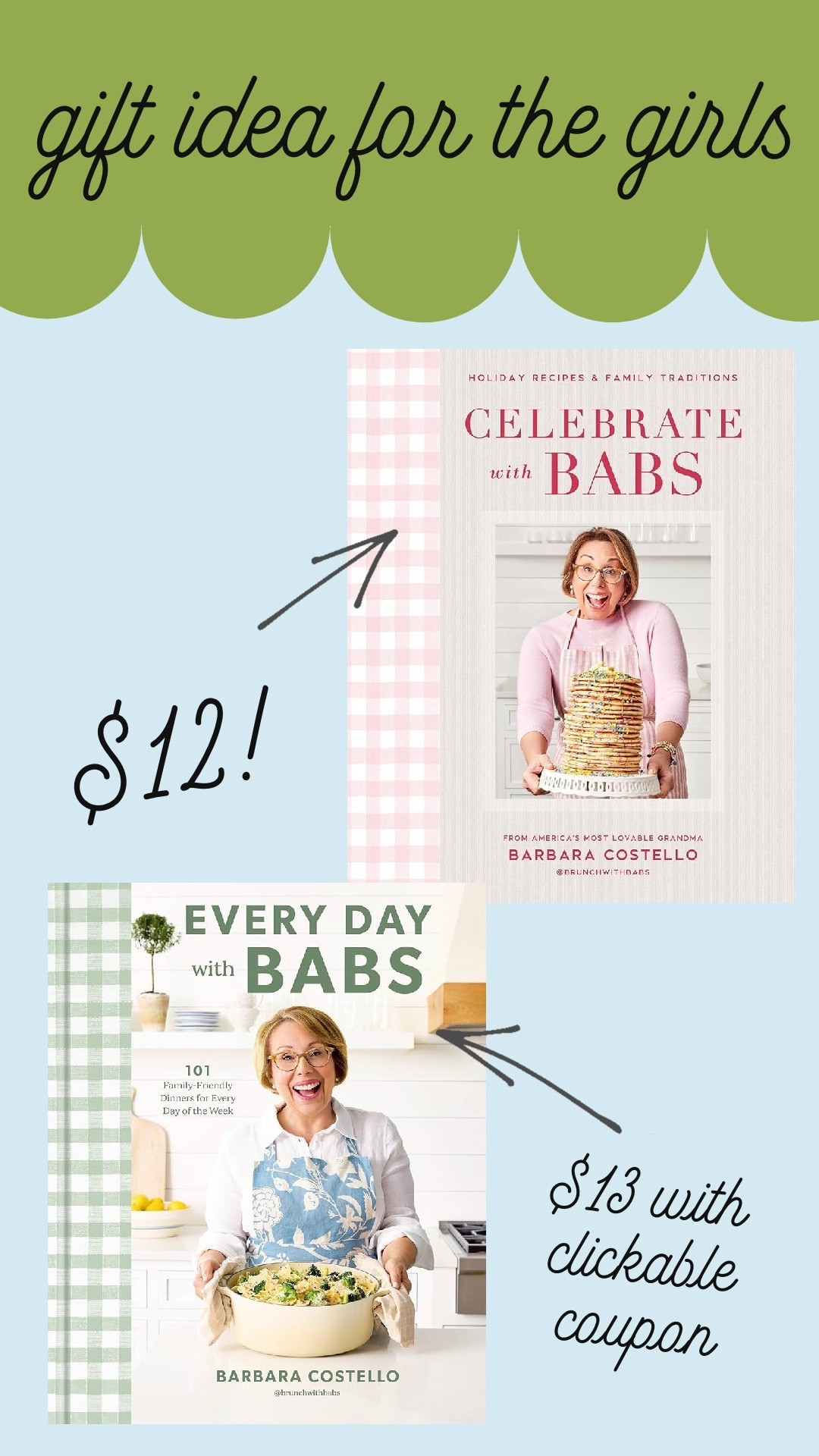 I love brunch with babs videos and noticed her books are on sale on Amazon right now! I love gifting books for the holidays and these are such a great price! Perfect for your MIL, sister, or bestie!!



#LTKSaleAlert #LTKCyberWeek #LTKHoliday